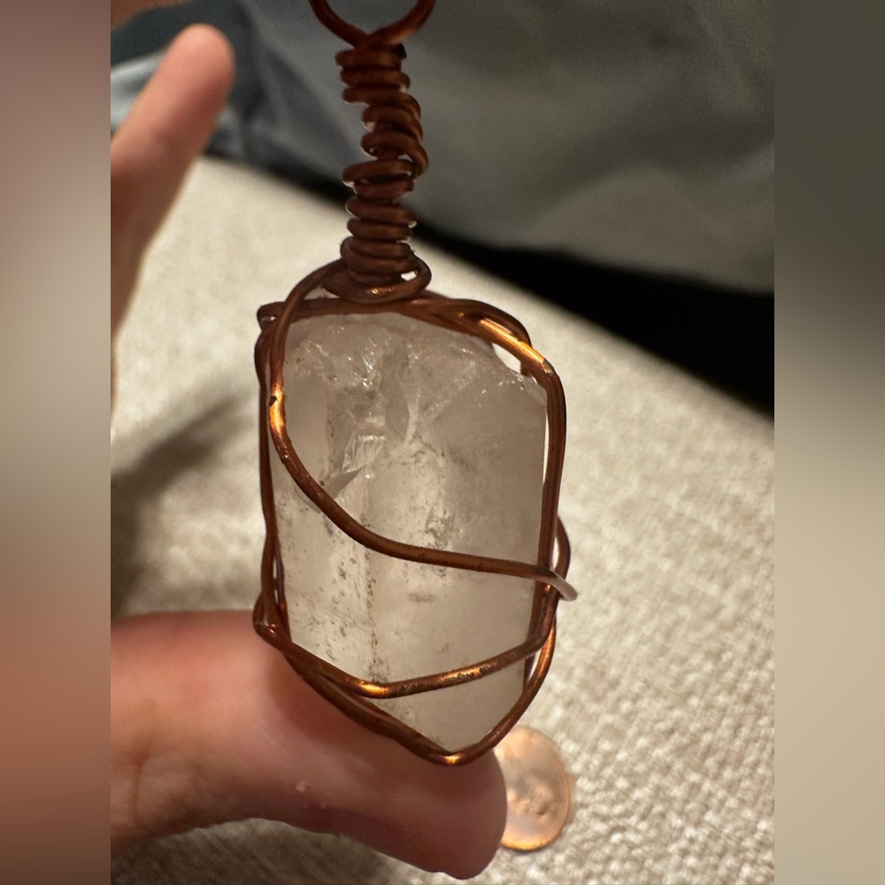 Wire Wrapped Quartz Pendant - Picture 6 of 8